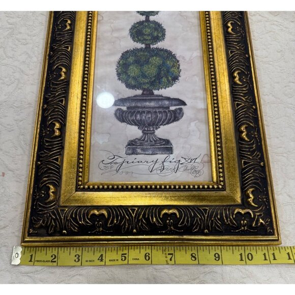 Limited Edition Topiary Fig prints by Kathryn Clarke Gold & Black Frames Vintage - Picture 11 of 12